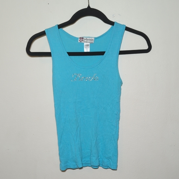 Girl Extraordinaire Tiffany Blue "Bride" Tank Top for Bachelorette Party Size S - Picture 1 of 4
